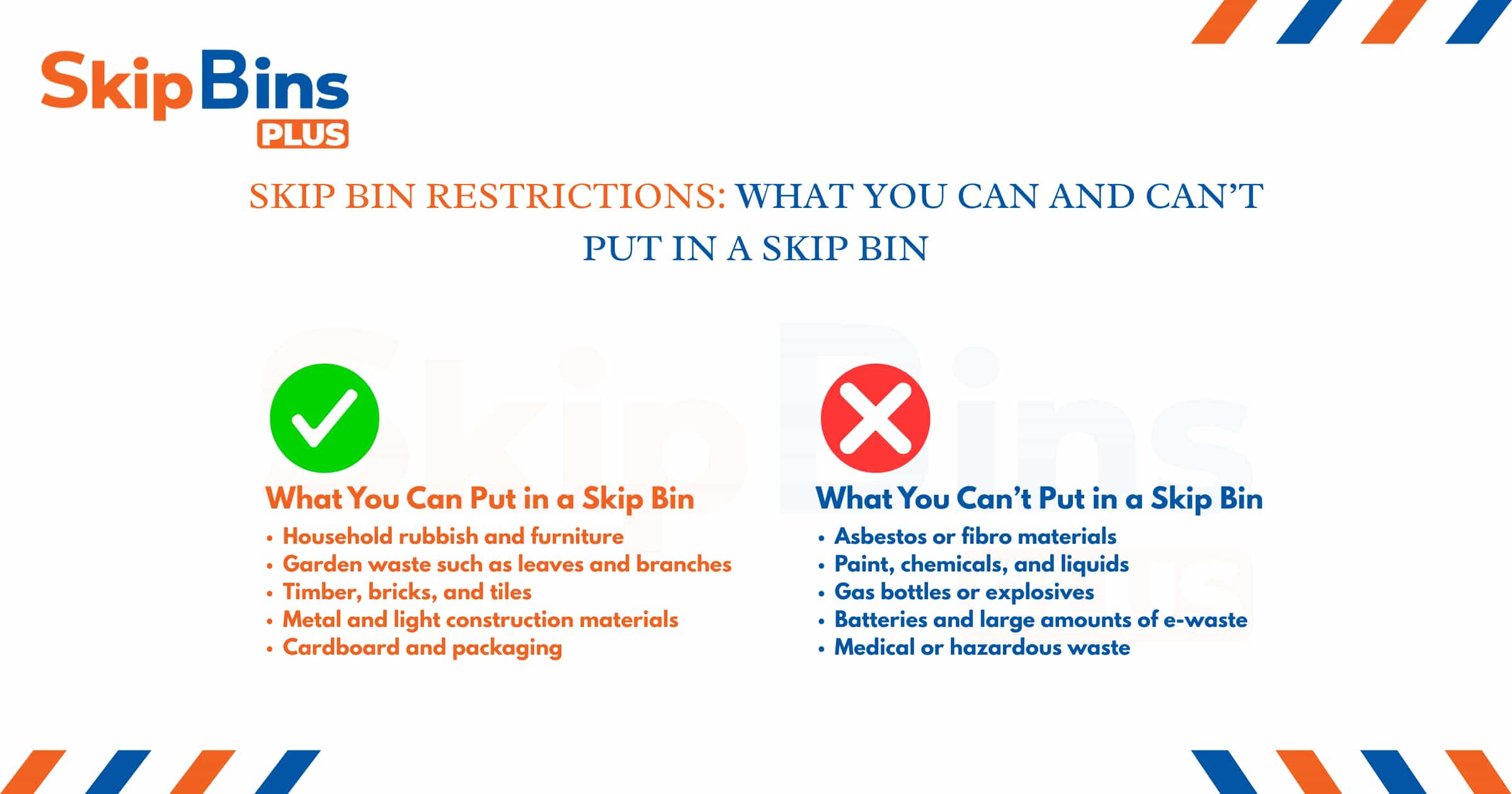 Skip Bin Restrictions - Skip BIns Plus